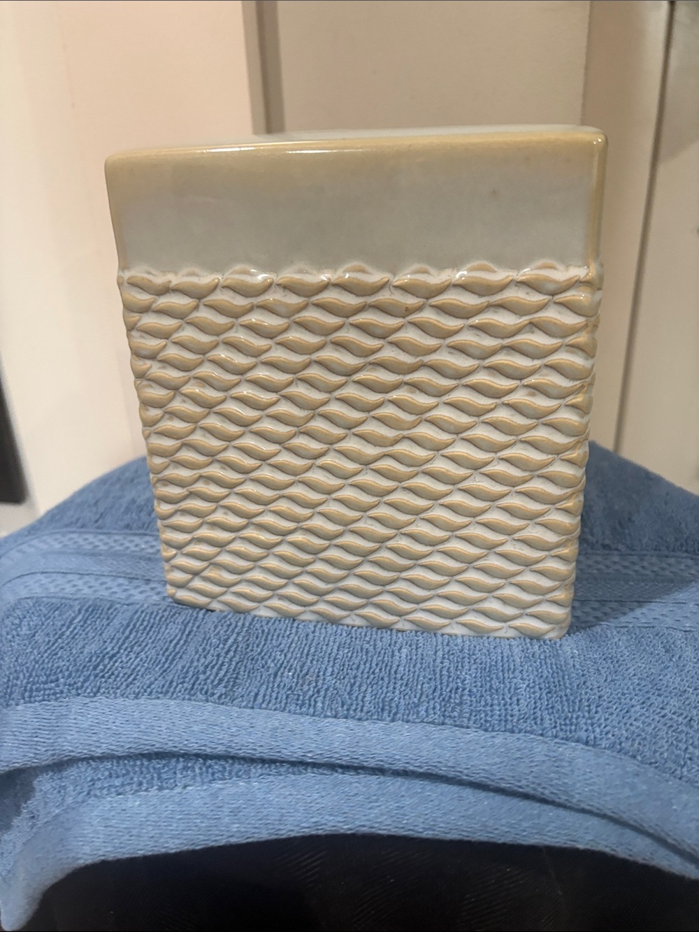 Textured Ceramic Vase in Cream